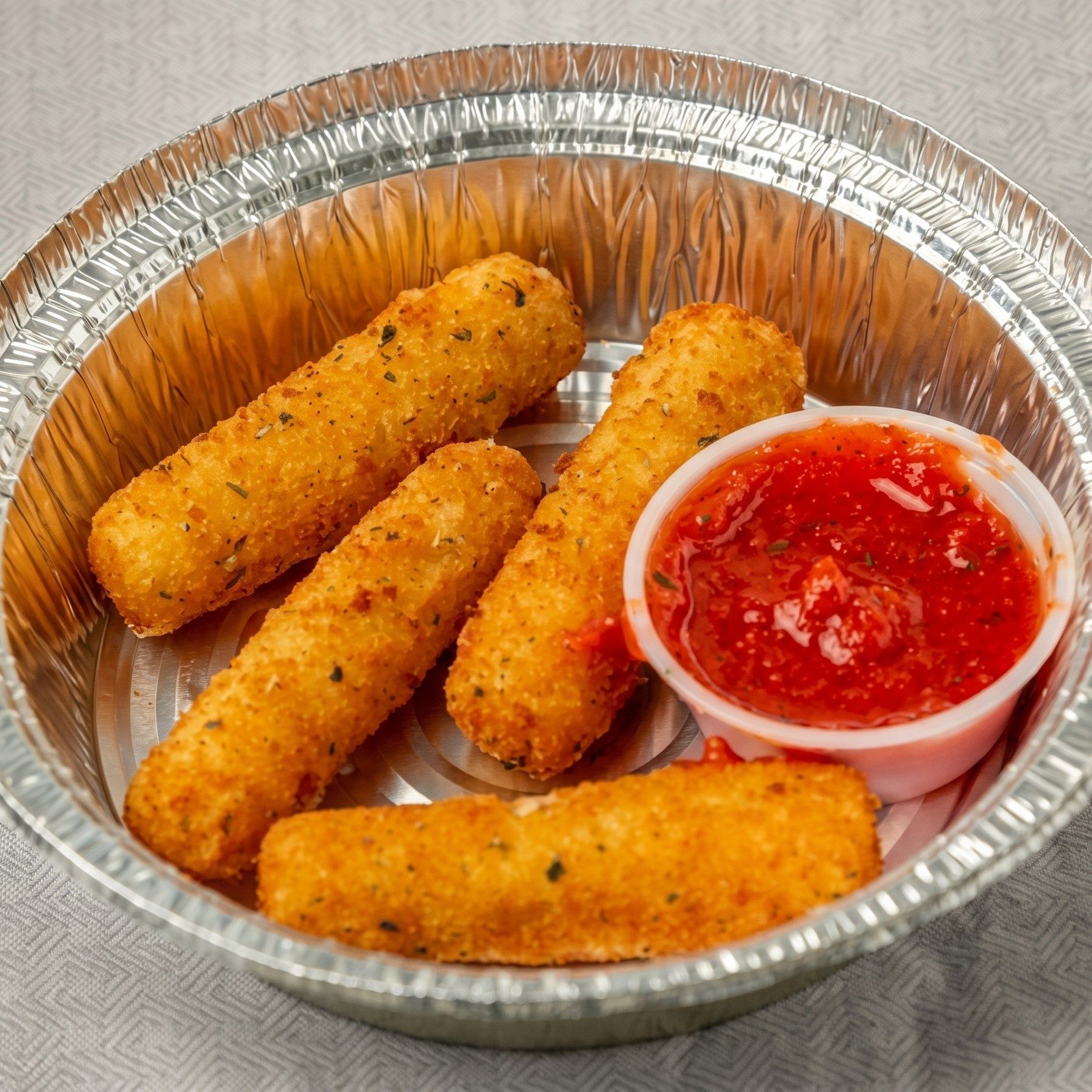 6 Pcs Mozzarella Sticks.